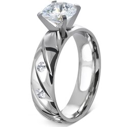 Kesi Luxury shine surgical steel engagement ring Cene