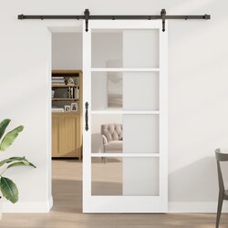 vidaXL Drsna vrata s kompletom opreme 'ORKDAL'Bela 93x211 cm Cene