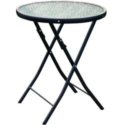 Mks Baštenski sto, Okrugli Fi 60 cm, Rasklopivi, Crni Cene