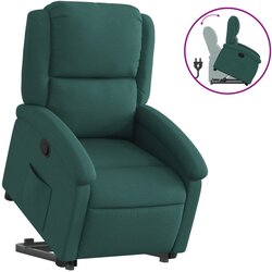 Maison Chic Naslanjač - Relax naslanjač s funkcijo vstajanja temno zeleno blago, (22040395) Cene