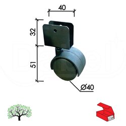 Dabel točkić rotirajući T4107 Crna fi40mm Iverica 18mm OPD 0206452 Cene