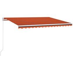 Maison Chic Ročno zložljiva tenda - Senčniki z LED lučmi 400x300 cm oranžna in rjava, (22041655) Cene