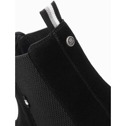 Ombre Slip-on suede men's shoes with high upper - black Cijene
