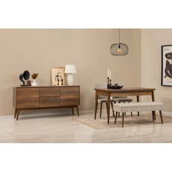 Hanah home rasklopivi trpezarijski set (sto, stolice i komoda – 5 komada) Vina 02 1005 869VEL8787 Cene