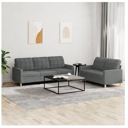 vidaXL 2-dijelni set sofa s jastucima tamnosivi od tkanine Cijene