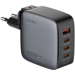Ldnio kućni punjač sa adapterima Q408 gan pps QC3.0 (30W), 3xPD3.0 (100W), 100W max, a type c na type c kablom crni Cene