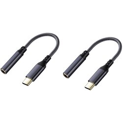 INF USB-C na 3,5mm adapter, pozlačen vtič, pleten aluminij, 2 kosa Black, (5000296349) Cene