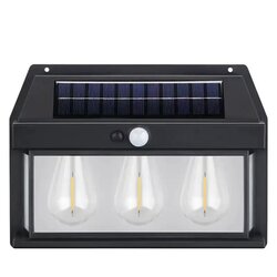 Generic Solarna zidna lampa sa tri edison sijalice i senzorom pokreta Dekorativna lampa za fasadu Bastenske lampe za osvetljenje dvorista Cene