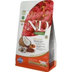 N&d Quinoa Skin&Coat Cat Herring and Coconut Adult - suha hrana za mačke - 300 g, (21385677) Cene