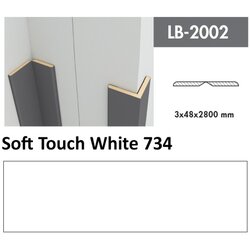 AGT profil Zidni MDF LB-2002 Soft Touch White (734) 2800x48x3mm ( 026-064 ) Cene