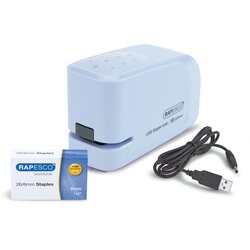 Rapesco Spenjač baterijski + usb 626EL + sponke 26/6 15L sv.moder 1452, (20377857) Cene