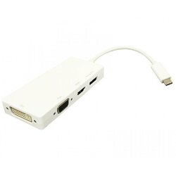 E-green Adapter USB 3.1 tip C na Display Port + HDMI + VGA + DVI/ bela Cene