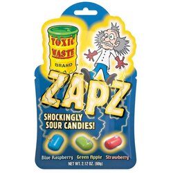 Toxic waste kisele bombone, ukus jagoda, kupine i jabuke, Zapz, 60g Cene