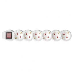 Home produžni kabl, 6 utičnice, prekidač, 1.5mm², 3 met, beli - NV 6K-3/WH/1,5 Cene