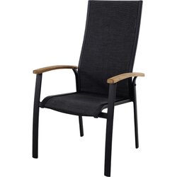 SUNFUN melina vrtna fotelja koja se može slagati jedna na drugu (d x š x v: 68 x 63 x 111 cm, aluminij, naslon od tekstila, crne boje) Cijene
