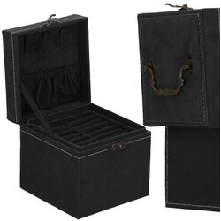 springos kutija za nakit 12 x 12 x 12 cm, crni baršun Cijene