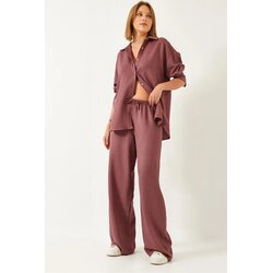 Bianco Lucci Ženski komplet bluza i pantalone 6003 60351296, Ljubičasti Cene