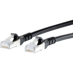 Metz Connect 130845A000-E RJ45 omrežni kabel\, Patch kabel CAT 6a S/FTP 10.00 m črna z zaščitnim zapornim zatičem 1 kos, (20421582) Cene