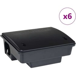 vidaXL Pasti za miši 6 kosov črne 23x19x9,5 cm Cene