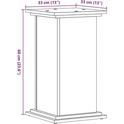 vidaXL Stalak za biljke boja hrasta 33x33x60 cm konstruirano drvo Cijene