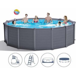 Intex porodični bazen za dvorište sa peščanom pumpom graphite gray panel 478 x124 66998-26384 Cene