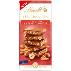 Lindt Čokolada Les Grandes - hrustljav nugat in lešniki - 150 g Cene