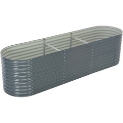 vidaXL Vrtna sadilica od pocinčanog čelika 320 x 80 x 81 cm siva Cijene