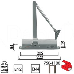 Dabel zatvarač za vrata 4000 Silver 220(202)x54(19)mm EN2-4 Q 3303005 Cene