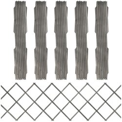 vidaXL Rešetkaste ograde 5 kom sive od masivne jelovine 180 x 60 cm Cijene