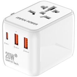 Max Power putni adapter 635DQ gan 1XPD type C+2X usb a, bijeli Cene