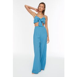 Trendyol Indigo Lacing Detailed Blouse-Pants Set Cene
