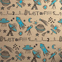 The Unique Paper Company Ukrasni papir R Doodles Rocket Cene