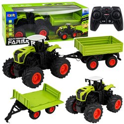High Agricultural Tractor with Tipper Trailer, Remote Controlled, RC 1:16 Cene