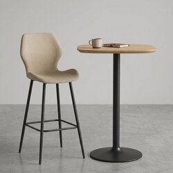 Arti Barska stolica Lora Bež/Crne mat noge 480x365x955 mm ( 776-066 ) Cene