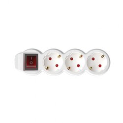 Home Produžni kabl, 3 utičnice, prekidač, 1.5mm2, 5 met, beli - NV 3K-5/WH/1,5 Cene