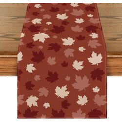 Amazon Jesenska teka na mizo dekorativni vzorec oranžnih listov javorja 40 x 140 cm 100% poliester zaščita površine za notranjo uporabo za 2–4 osebe, (5000248185) Cene