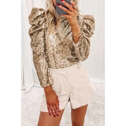 Fenzy Elegantni Top Sa Šljokicama, Boja Marelice Cijene