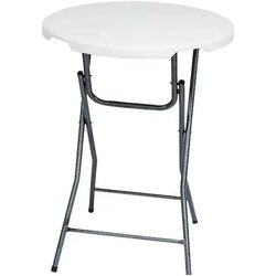 Mks Okrugli barski sto Garden, 80 cm, Prenosivi, Beli Cene