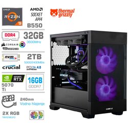 MEGA Računalnik MT S7X R9-5950X/RTX5070Ti/32GB/2TB-4.0/750W/Brez OS/črna RGB + Estetski napajalni kabli [Vijola / Črna], (22133773) Cene