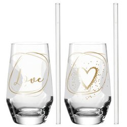 Leonardo Čaše i slamke set 2/1 LOVE 365ml 021088 Cene