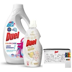 Duel Tečni deterdžent Color Care 2.45l + Omekšivač Baby care 1.6l + Pernica Cene