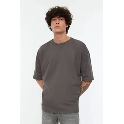 Trendyol Muška majica Tmnss22Ts0318, Antracit Cene