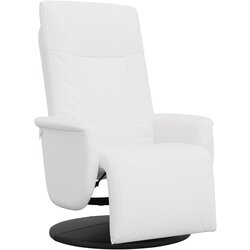 Maison Chic Naslanjač - Relax naslanjač z naslonom za noge belo umetno usnje, (22040356) Cene