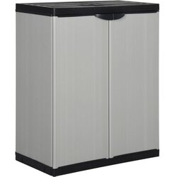 vidaXL Vrtni ormarić za pohranu s 1 policom sivo-crni 68 x 40 x 85 cm Cijene