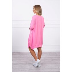 Kesi Dress with print and flared bottom pink Cene