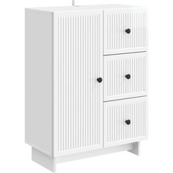 vidaXL Strani šal Bela visok sijaj 66 x 34,5 x 90 cm Inženirski les, (5000217867) Cene