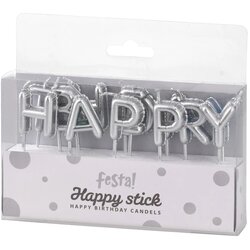 Happy stick, svećice, srebrna, birthday Cene