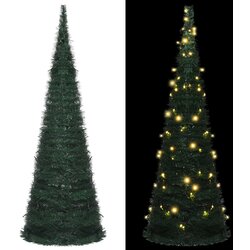 vidaXL Prigodno umjetno božićno drvce s LED žaruljama zeleno 180 cm Cijene