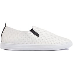 Shelvt Openwork sneakers slip on white and black Cene