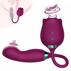 Adam i Eva Rose vibrator (ruža vibrator) – sisanje i vibriranje (silikon) crvena Cene
